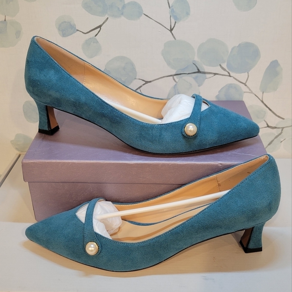 Elegant Blue Suede Women's Shoes